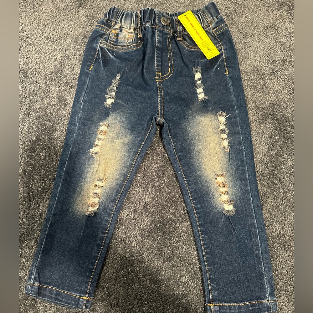 NWT Shein Baby Boy Ripped Patched Pocket Jeans